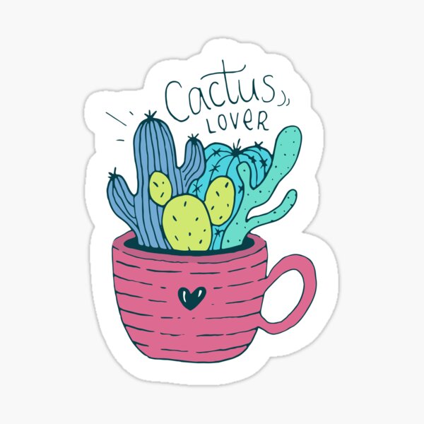 Cactus Lover Pink - Home sweet home Sticker