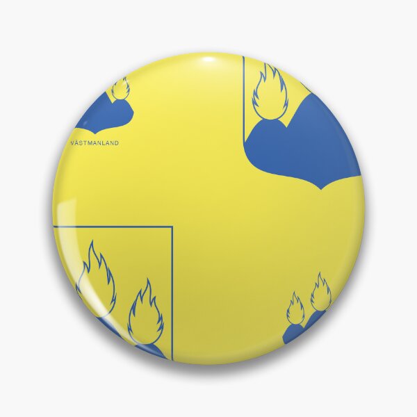 Item preview, Västmanland Fire Mountain, Yellow and Blue Pattern (Sweden/ Svenska landskap) designed and sold by Landskapsbutiken .com.