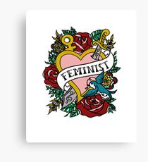 Feminist Tattoo Heart Feminism Canvas Print