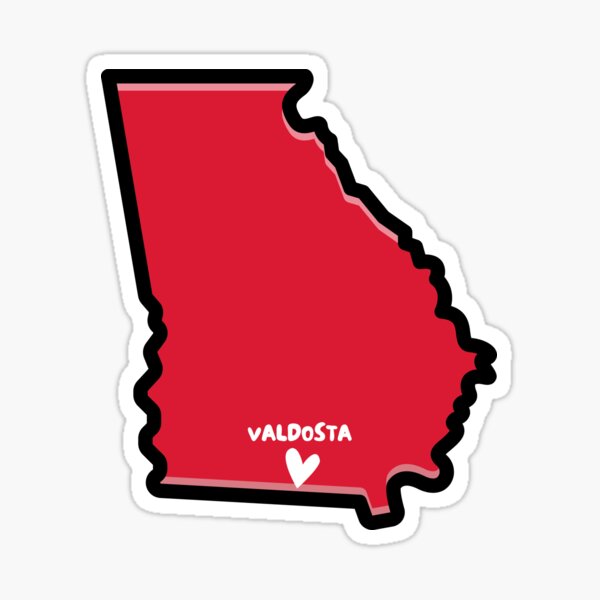 "Valdosta Map (Red)" Sticker for Sale by Redbubble