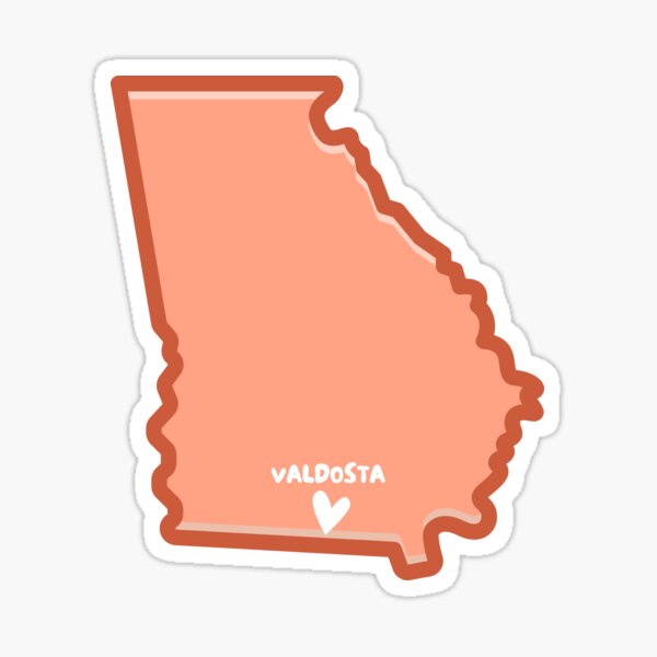 "Valdosta Map (Peach)" Sticker for Sale by Redbubble