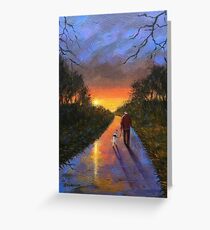 Ein Spaziergang bis Mitternacht Grußkarte