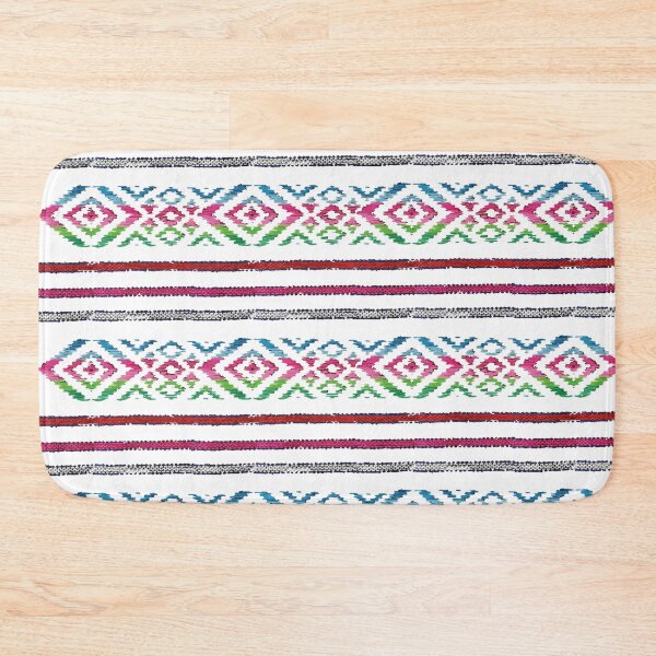 Item preview, Mexican dainty colorful print rebozo blanket aztec motive authentic poncho serape cambaya designed and sold by T-Mex.