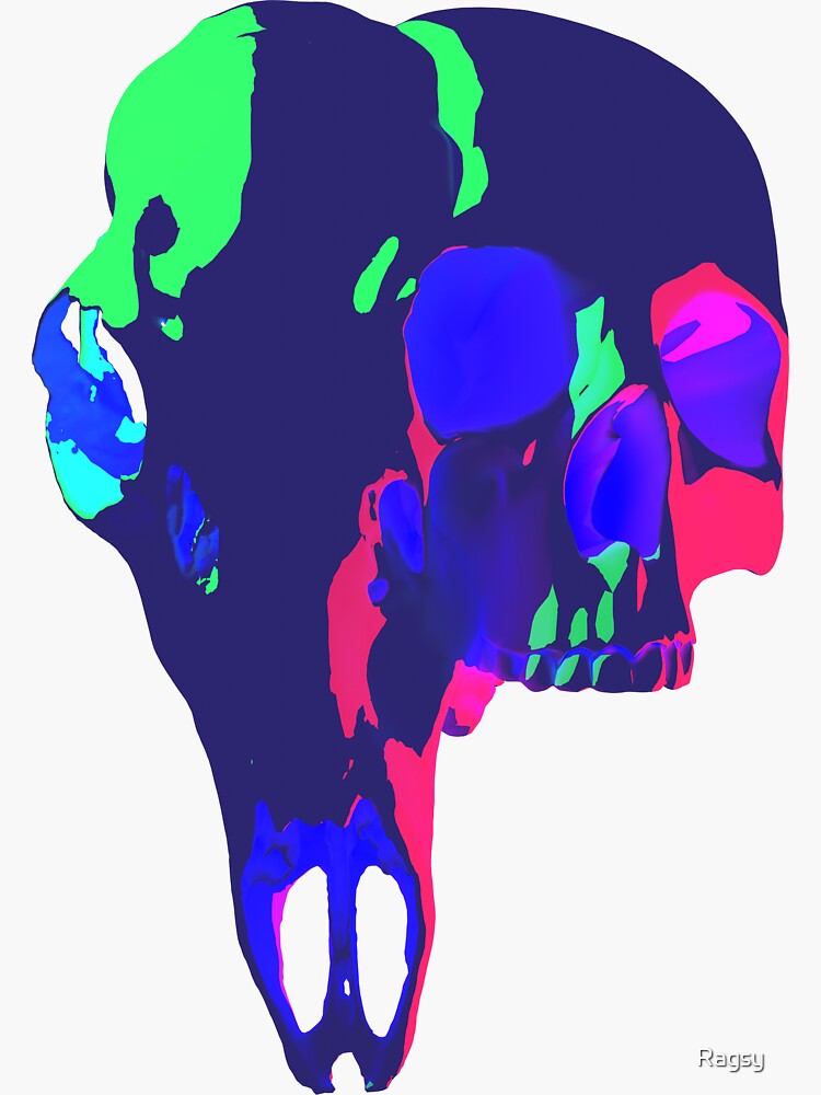 "Amalgam Skull" Sticker for Sale by Ragsy Redbubble