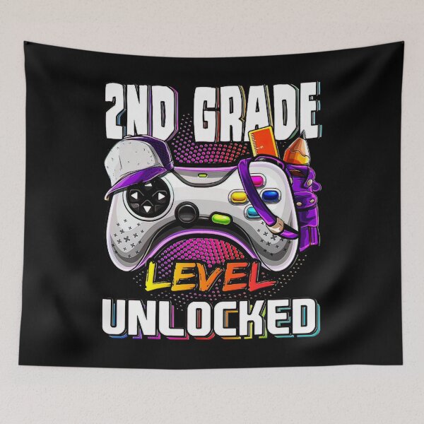 Item preview, 2nd Grade Level Unlocked Back to School Video Game Girls designed and sold by BargerStore.