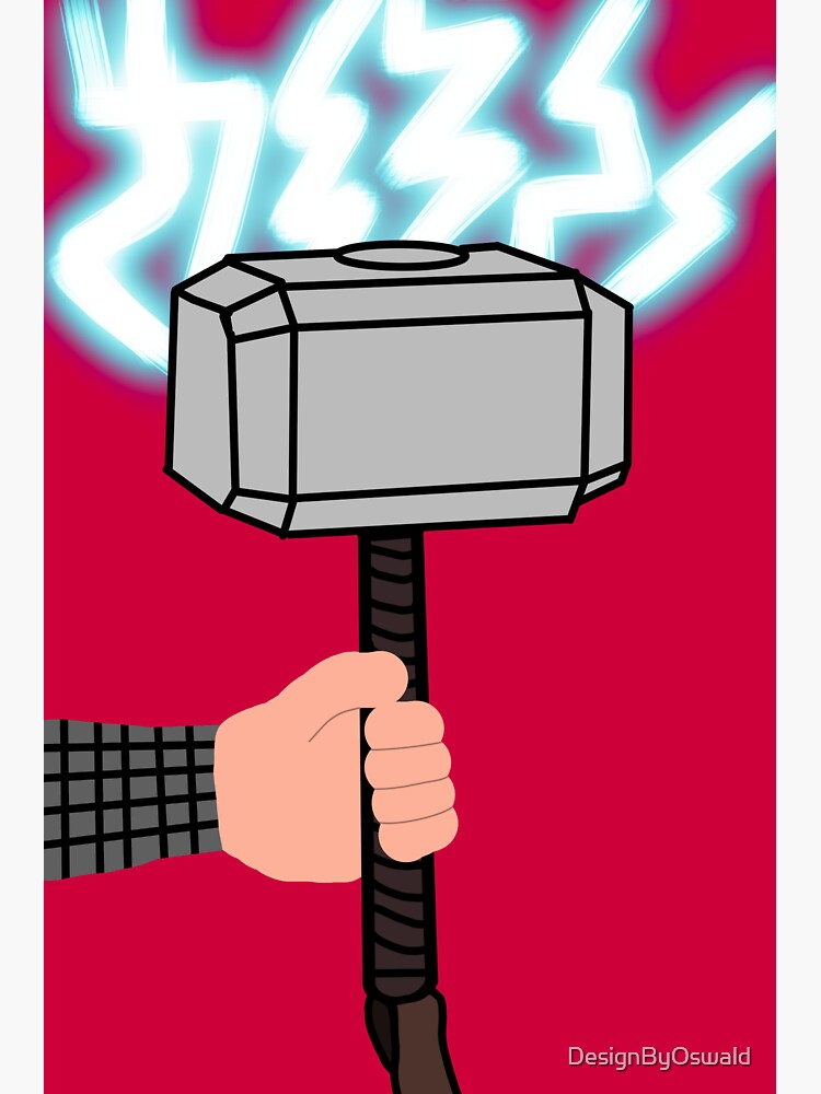 "Mjolnir Minimalist" Sticker for Sale by DesignByOswald | Redbubble