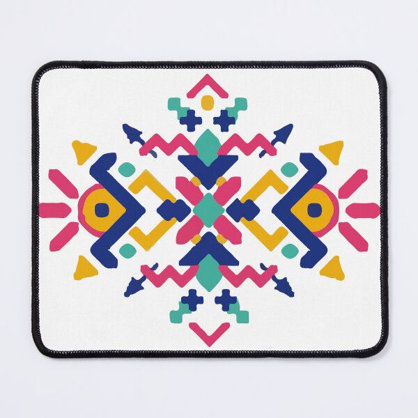 Item preview, Tribal Aztec modern motif memphis bold color blocking pattern abstract interior design designed and sold by T-Mex.