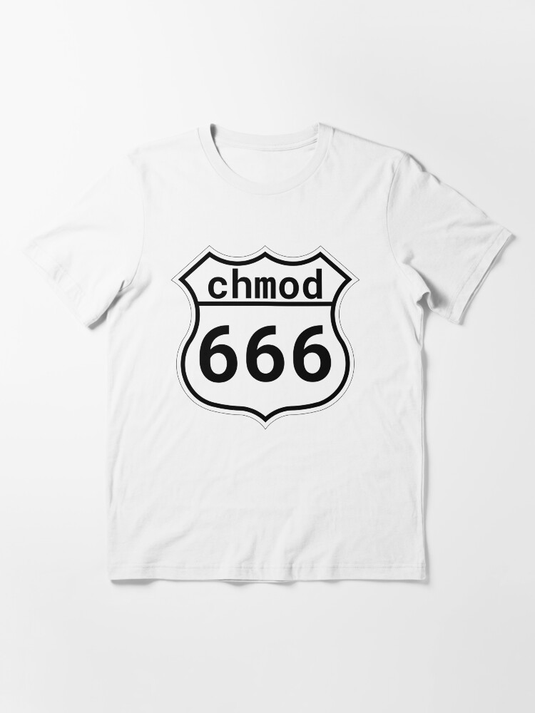 Alternate view of chmod 666 - Linux/Unix Sysadmin Black Parody Design Essential T-Shirt