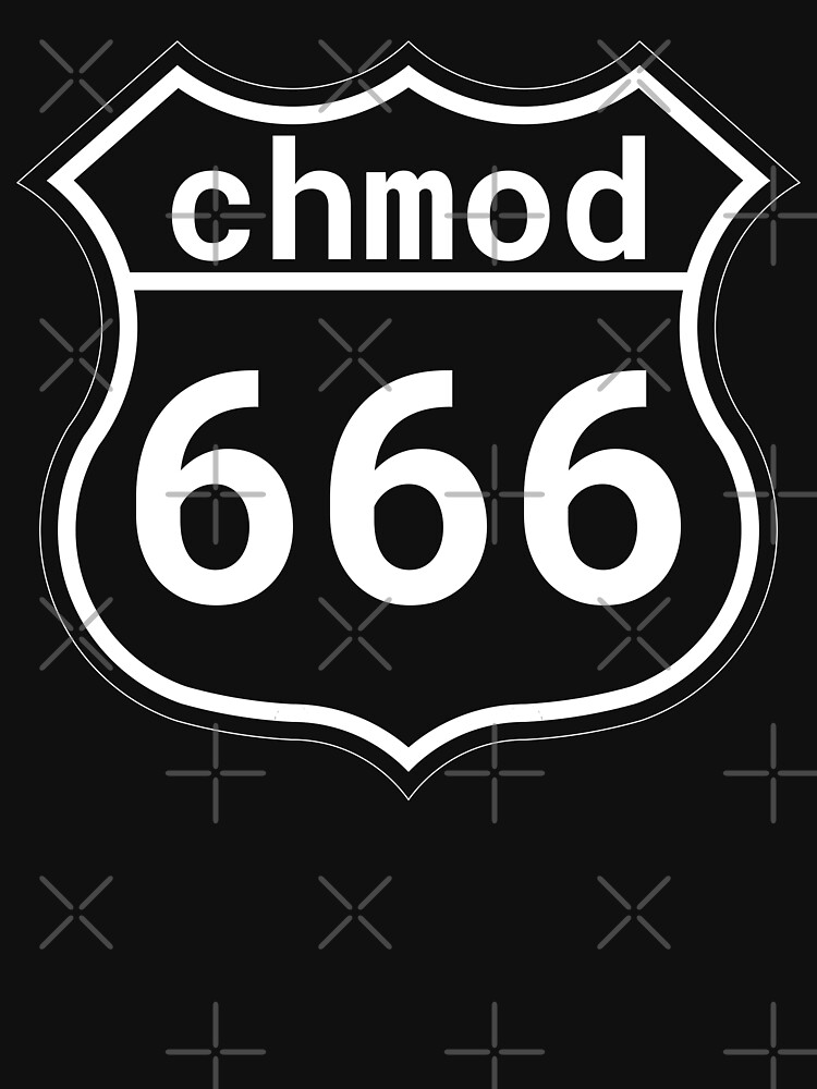 chmod 666 - Linux/Unix Sysadmin White Parody Design by geeksta