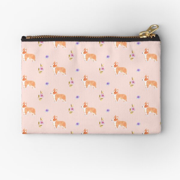 Flora Corgi Zipper Pouch
