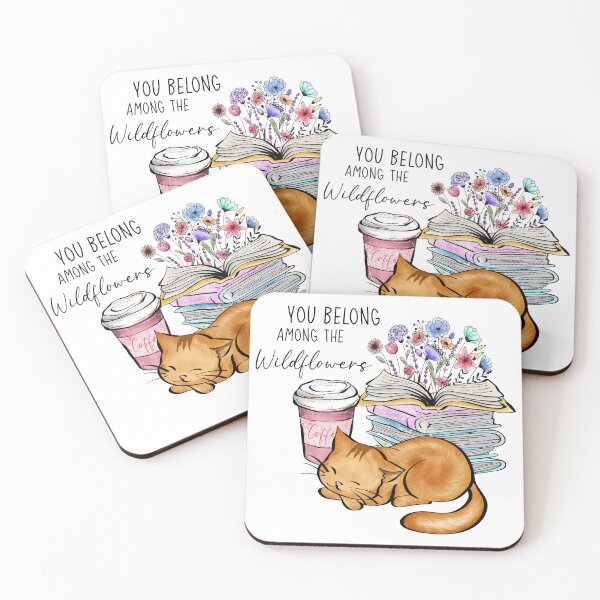 Item preview, Cute cat with books and wildflowers designed and sold by ranyane.