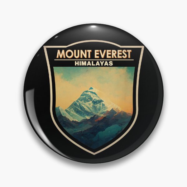 Artikelvorschau, Mount Everest Himalaya Aquarell Abzeichen entworfen und verkauft von KrisSidDesigns.