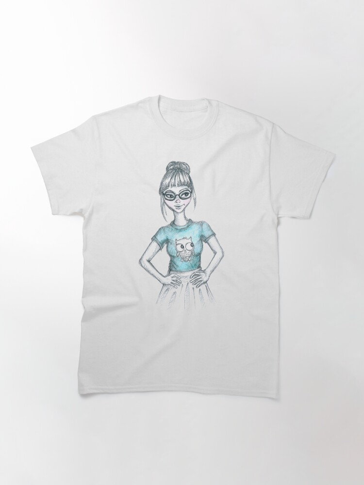 Alternate view of Cute geeky girl Classic T-Shirt