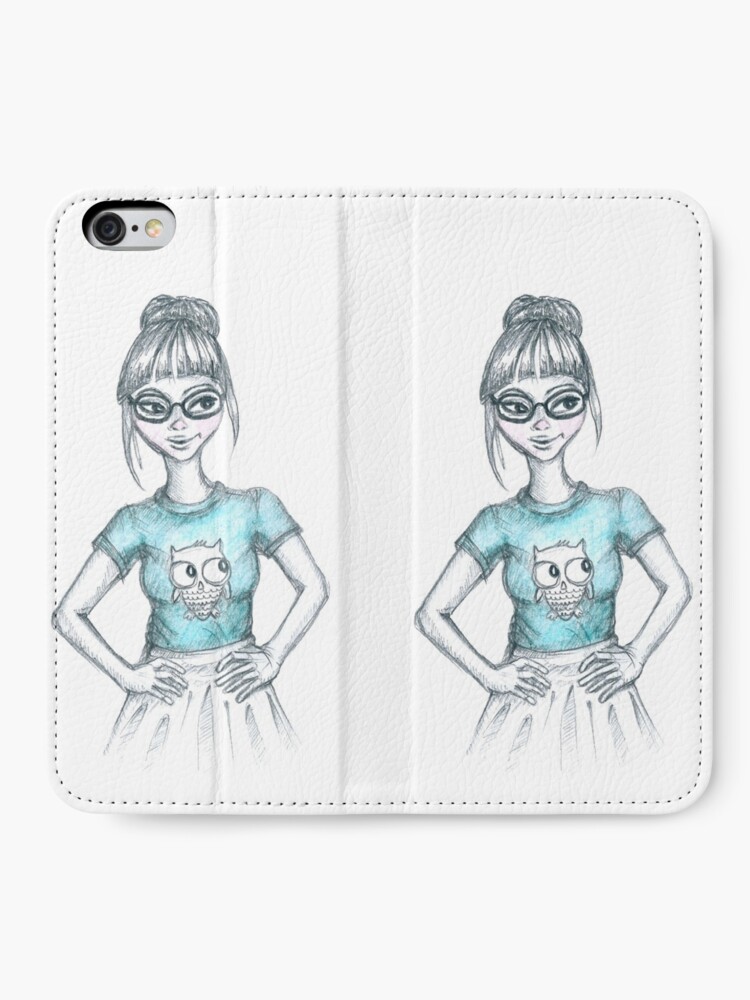 Alternate view of Cute geeky girl iPhone Wallet