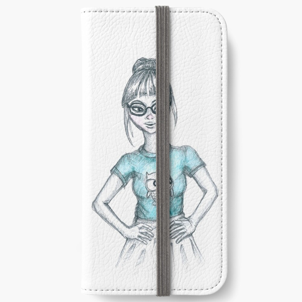 Cute geeky girl iPhone Wallet