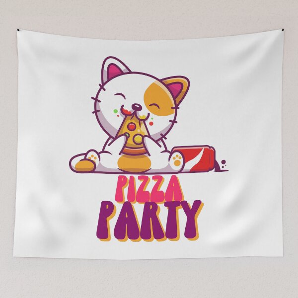 Item preview, Cute Kitty eating Pizza designed and sold by GarnersDesigns.
