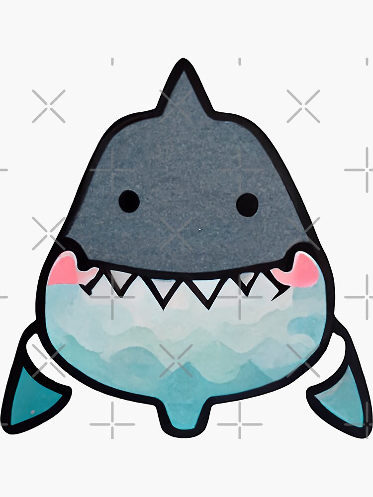 Cute Shark Sticker For Sale By Qmedda Redbubble 6629