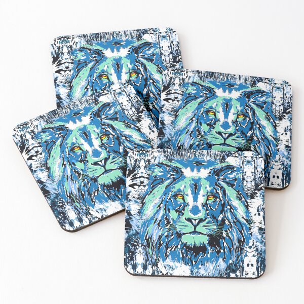 Item preview, Blue Lion Head - Vintage Retro Lion Face designed and sold by BigWildKiwi.