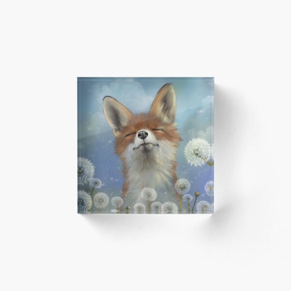 Dandelion fox Acrylic Block