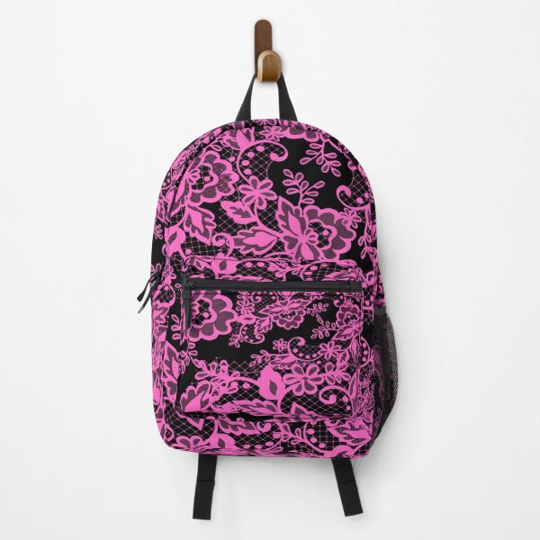 Item preview, Pink plant laces in black background  designed and sold by calmingchaos.