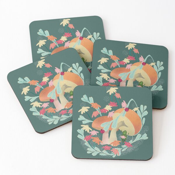 Item preview, Mushroom Garden Insects multi colours designed and sold by GalapaTales.