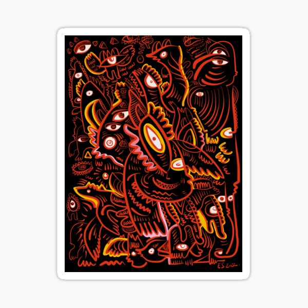 Item preview, Black Red Graffiti Street Art Tribal Jungle Life designed and sold by signorino.