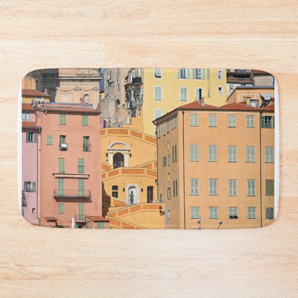 Item preview, Colorful old buildings and staircase in Menton France designed and sold by goceris.