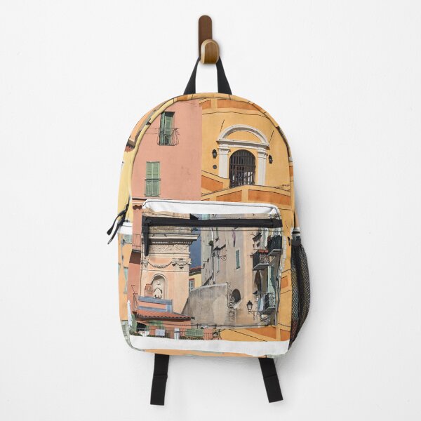 Item preview, Colorful old buildings and staircase in Menton France designed and sold by goceris.