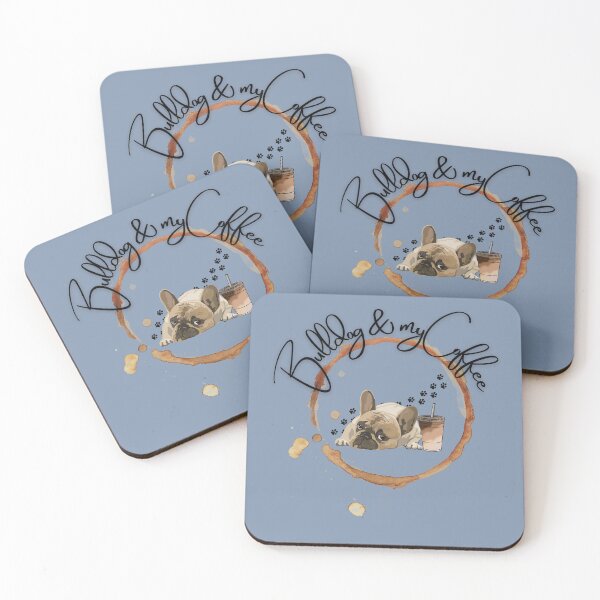 Item preview, Bulldog and My Coffee designed and sold by ElruffPets.