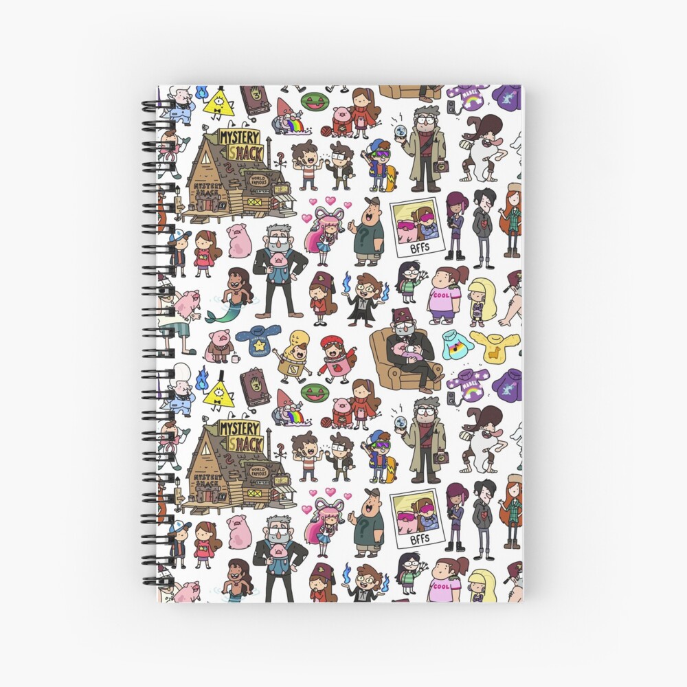 Cute Gravity Falls Doodle Spiral Notebook