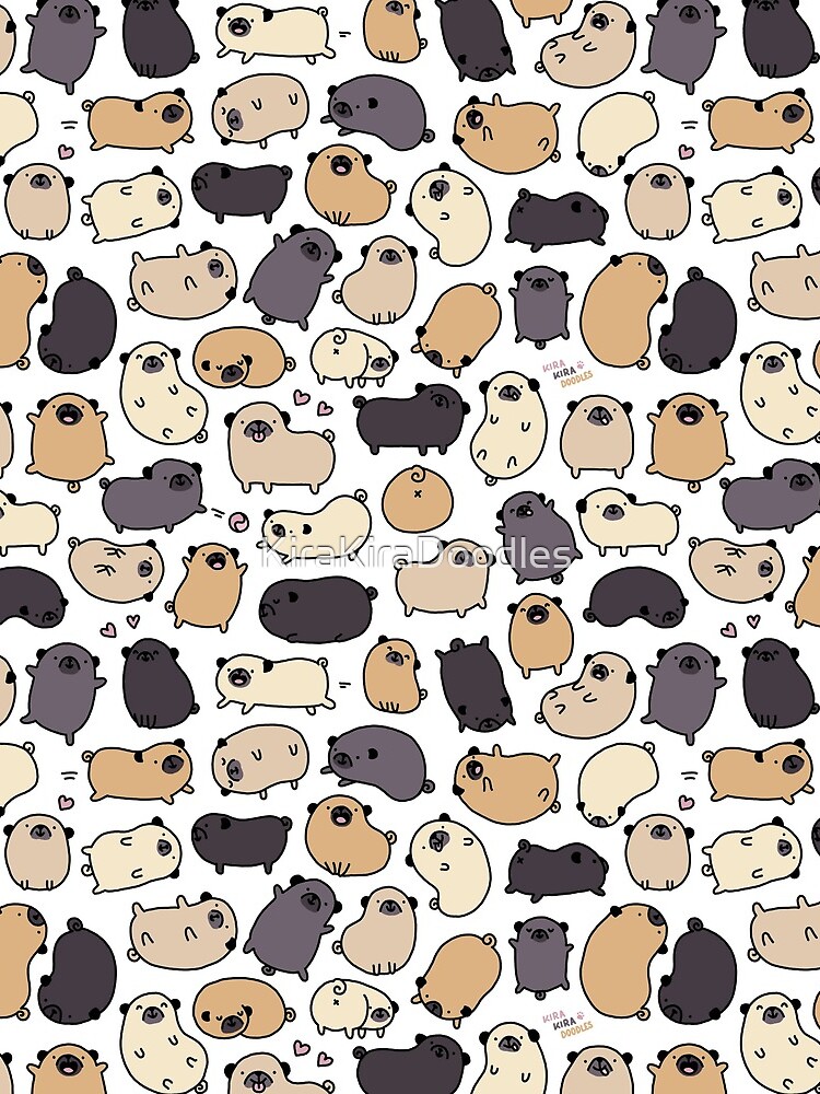 Thumbnail 4 of 4, Mini Skirt, Pug Life Doodle designed and sold by KiraKiraDoodles.