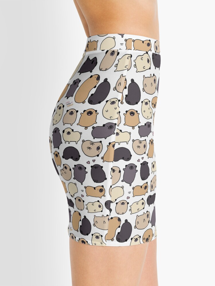 Thumbnail 2 of 4, Mini Skirt, Pug Life Doodle designed and sold by KiraKiraDoodles.