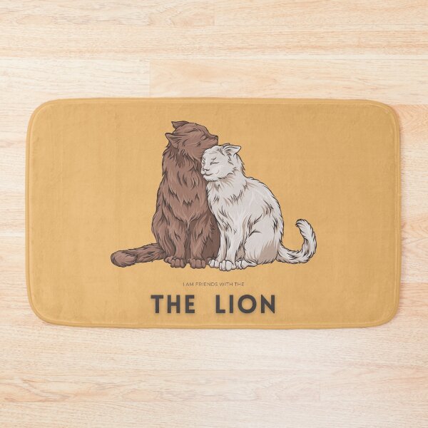 Item preview, Friends With The Lion Cat designed and sold by LIENZO Graphics ⭐⭐⭐⭐.