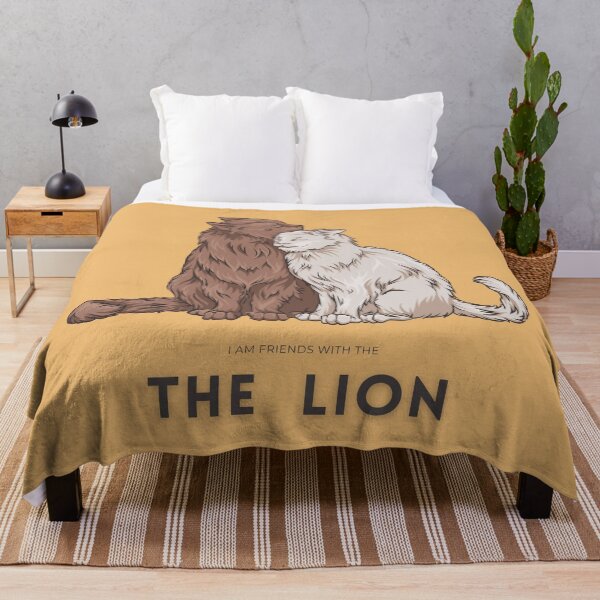 Item preview, Friends With The Lion Cat designed and sold by LIENZO Graphics ⭐⭐⭐⭐.