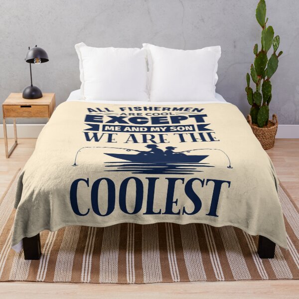 Item preview, All Fishermen Are Cool Except... (Vintage Blue Design) designed and sold by TextAndVectors.
