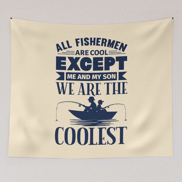 Item preview, All Fishermen Are Cool Except... (Vintage Blue Design) designed and sold by TextAndVectors.