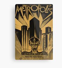Lienzo metálico Metropolis, Fritz Lang, 1926 - cartel de película vintage, b & w