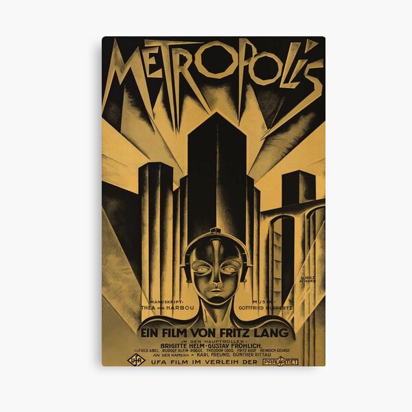  Metropolis, Fritz Lang, 1926 - vintage movie poster, b&amp;w Canvas Print