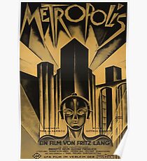 Metropolis, Fritz Lang, 1926 - vintage movie poster, b&w Poster