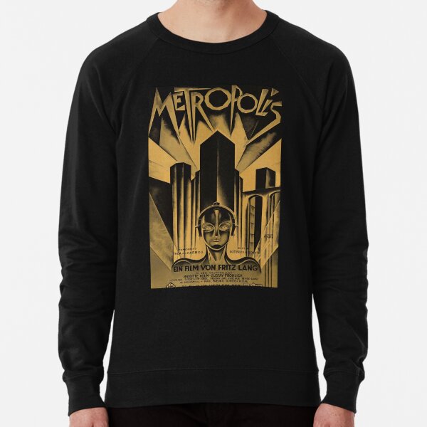 Metropolis, Fritz Lang, 1926 - vintage movie poster, b&w Lightweight Sweatshirt