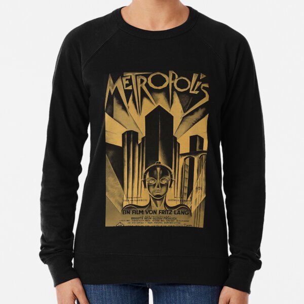 Metropolis, Fritz Lang, 1926 - vintage movie poster, b&w Lightweight Sweatshirt