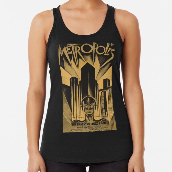 Metropolis, Fritz Lang, 1926 - vintage movie poster, b&w Racerback Tank Top