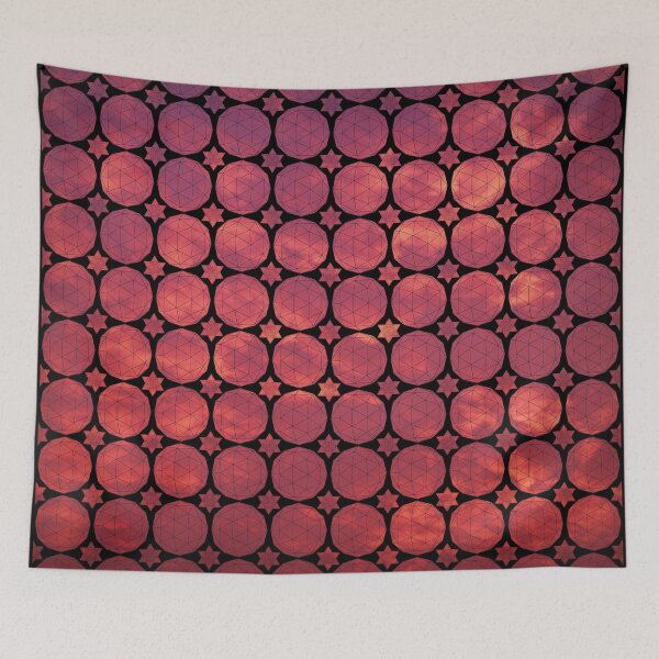 Item preview, Red Sky Icosahedron&Dodecahedron Mosaic designed and sold by createVisions.