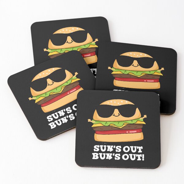 Item preview, Sun's Out Bun's Out Funny Burger Puns (Dark BG) designed and sold by punnybone.
