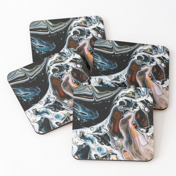 Item preview, Human Scream, Human Shout, Black White Gold Abstract Marble Acrylic Fluid, Gifts for her, him or teens designed and sold by BlareBlare.