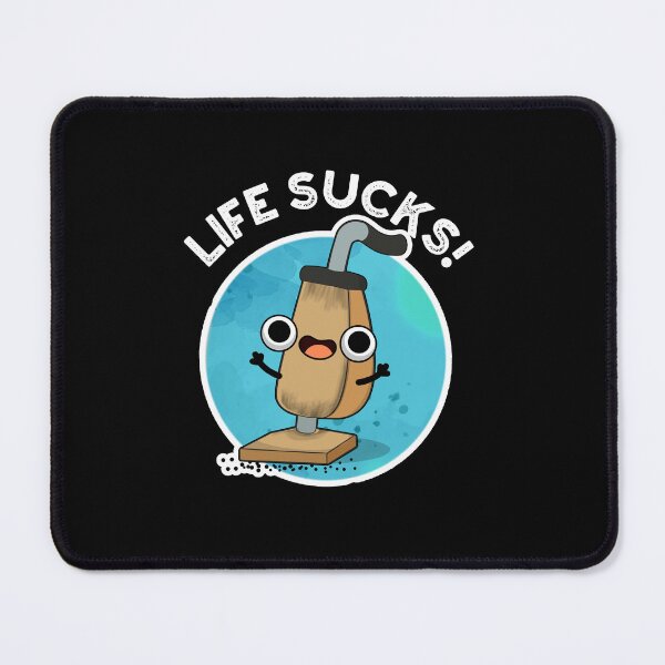 Item preview, Life Sucks Funny Vacuum Cleaner Pun (Dark BG) designed and sold by punnybone.