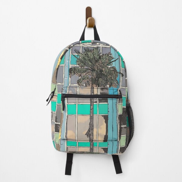 Item preview, Reflection of California palm tree on a window at sunset in Tel Aviv designed and sold by NaliniLe.