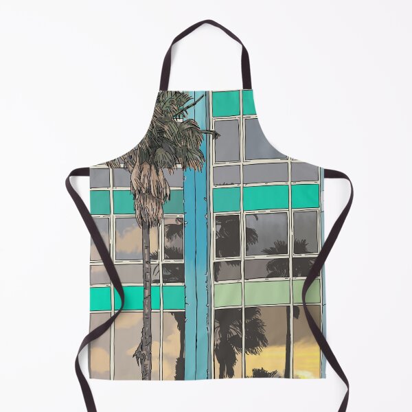 Item preview, Reflection of California palm tree on a window at sunset in Tel Aviv designed and sold by NaliniLe.