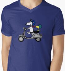 Snoopy and Woodstock on a Vespa Men's V-Neck T-Shirt