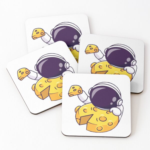 Item preview, Cute astronaut eating cheese pizza moon cartoon.  designed and sold by BEAUTY ⭐⭐⭐⭐⭐.